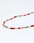 Pineapple Island Merah Dainty Beaded Necklace - Pink/Brown/Multi