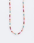 Pineapple Island Merah Dainty Beaded Necklace - Pink/Brown/Multi