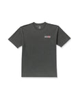 Gray t-shirt with a logo on the chest against a white background
