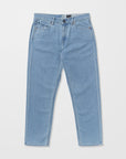 Light blue jeans on a white background