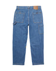 Blue jeans on a white background