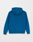 Blue hoodie on a light gray background