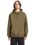 Man wearing a green hoodie on a white background