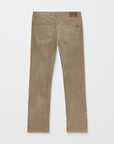 Beige corduroy pants on a white background