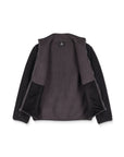 Dark gray jacket with a hood on a white background