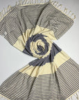 Weavico - Stripe Turkish Beach Towel - 100% Cotton - Navy