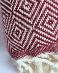 Weavico - Diamond Turkish Beach Towel - 100% Cotton - Maroon