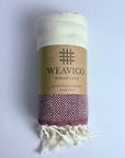 Weavico - Diamond Turkish Beach Towel - 100% Cotton - Maroon