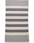 Weavico - Stripe Turkish Beach Towel - 100% Cotton - Maroon