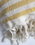Weavico - Stripe Turkish Beach Towel - 100% Cotton - Mustard