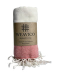 Weavico - Diamond Turkish Beach Towel - 100% Cotton - Orange