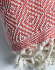 Weavico - Diamond Turkish Beach Towel - 100% Cotton - Orange