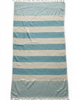 Weavico - Stripe Turkish Beach Towel - 100% Cotton - Turquoise
