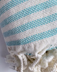 Weavico - Stripe Turkish Beach Towel - 100% Cotton - Turquoise