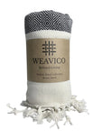 Weavico - Diamond Turkish Beach Towel - 100% Cotton - Black