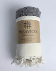Weavico - Diamond Turkish Beach Towel - 100% Cotton - Black