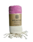 Weavico - Diamond Turkish Beach Towel - 100% Cotton - Fuchsia
