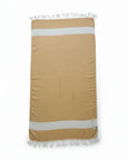 Weavico - Diamond Turkish Beach Towel - 100% Cotton - Mustard