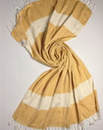 Weavico - Diamond Turkish Beach Towel - 100% Cotton - Mustard