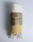 Weavico - Diamond Turkish Beach Towel - 100% Cotton - Mustard