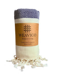 Weavico - Diamond Turkish Beach Towel - 100% Cotton - Navy
