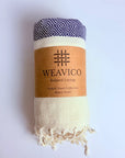 Weavico - Diamond Turkish Beach Towel - 100% Cotton - Navy