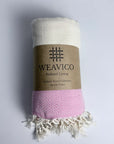 Weavico - Diamond Turkish Beach Towel - 100% Cotton - Pink