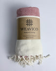 Weavico - Diamond Turkish Beach Towel - 100% Cotton - Terracotta