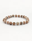 Pineapple Island Puncak Jaya Rhodonite Stretchy Bracelet - Natural Stone Pale Tones