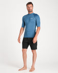 C-Skins Mens NuWave UV Basics Short Sleeve Vest - Steel Blue