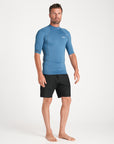 C-Skins Mens NuWave UV Basics Short Sleeve Vest - Steel Blue