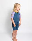 C-Skins C-Kid NuWave Baby FZ Shortie - Steel Blue/Lilac