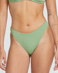 Volcom Womens Simply Seamless Skimpy Bikini Bottom - Green Grass - ManGo Surfing