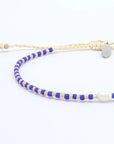 Pineapple Island Mutiara Dainty Beaded Anklet - Blue/Pale Pink