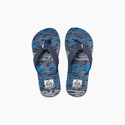 Reef Kids Ahi Flip Flops - Blue Horizon Wave - ManGo Surfing