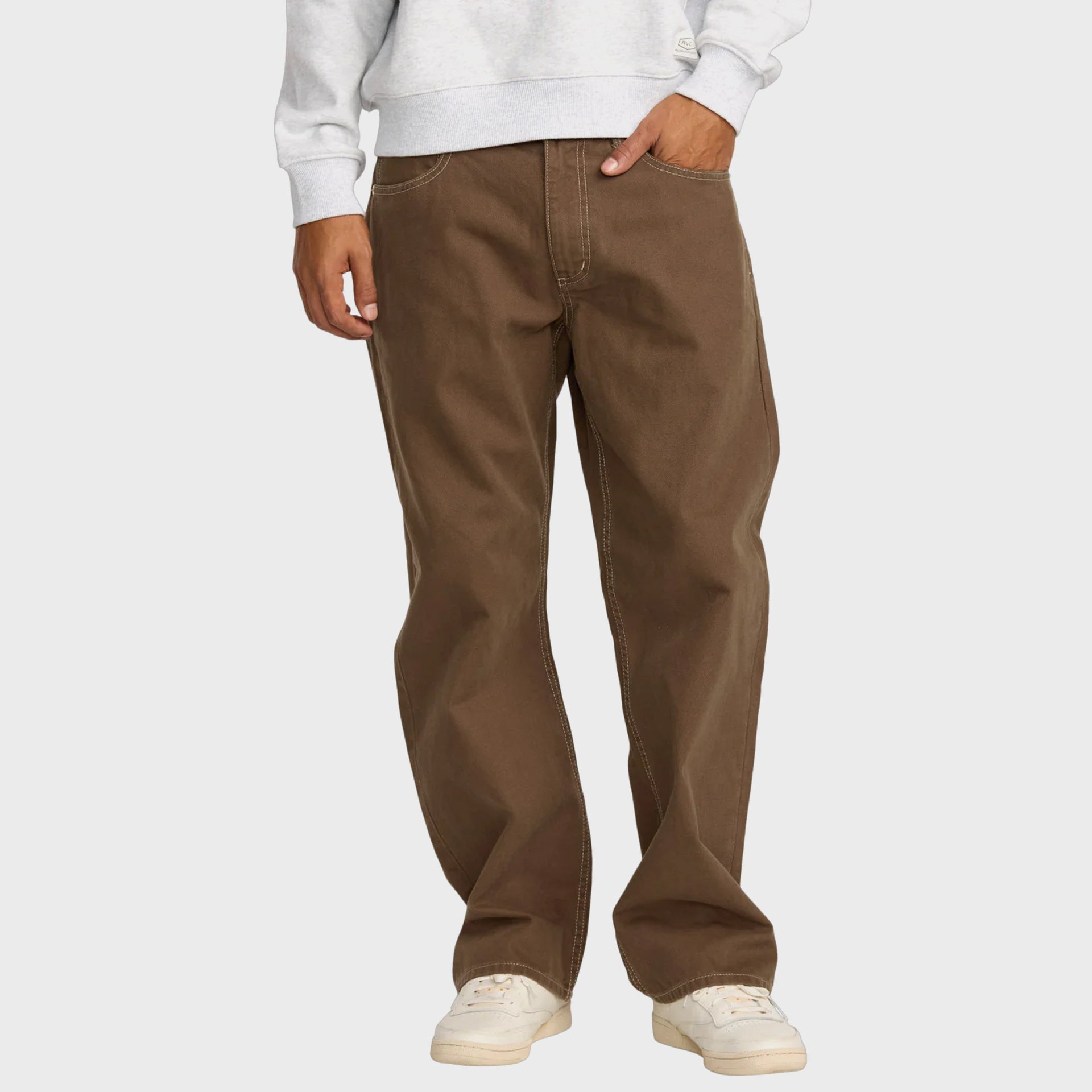 RVCA Mens Dayshift 5 Pocket Canvas Trousers - Bombay Brown