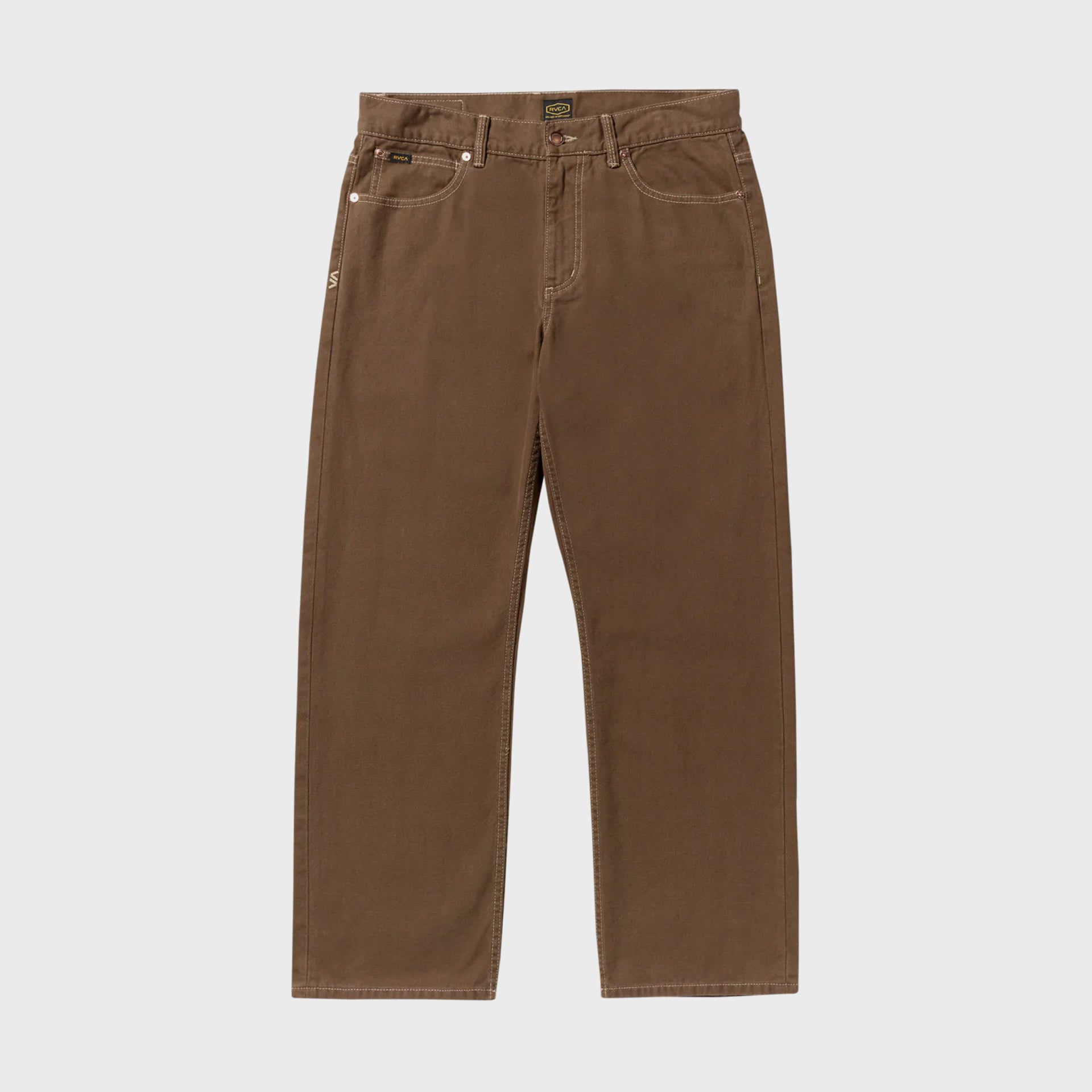 RVCA Mens Dayshift 5 Pocket Canvas Trousers - Bombay Brown