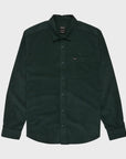 RVCA Mens Freeman Cord Long Sleeve Shirt - Hunter Green