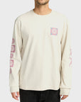 RVCA Mens Spin Long Sleeve T-Shirt - Ceramic