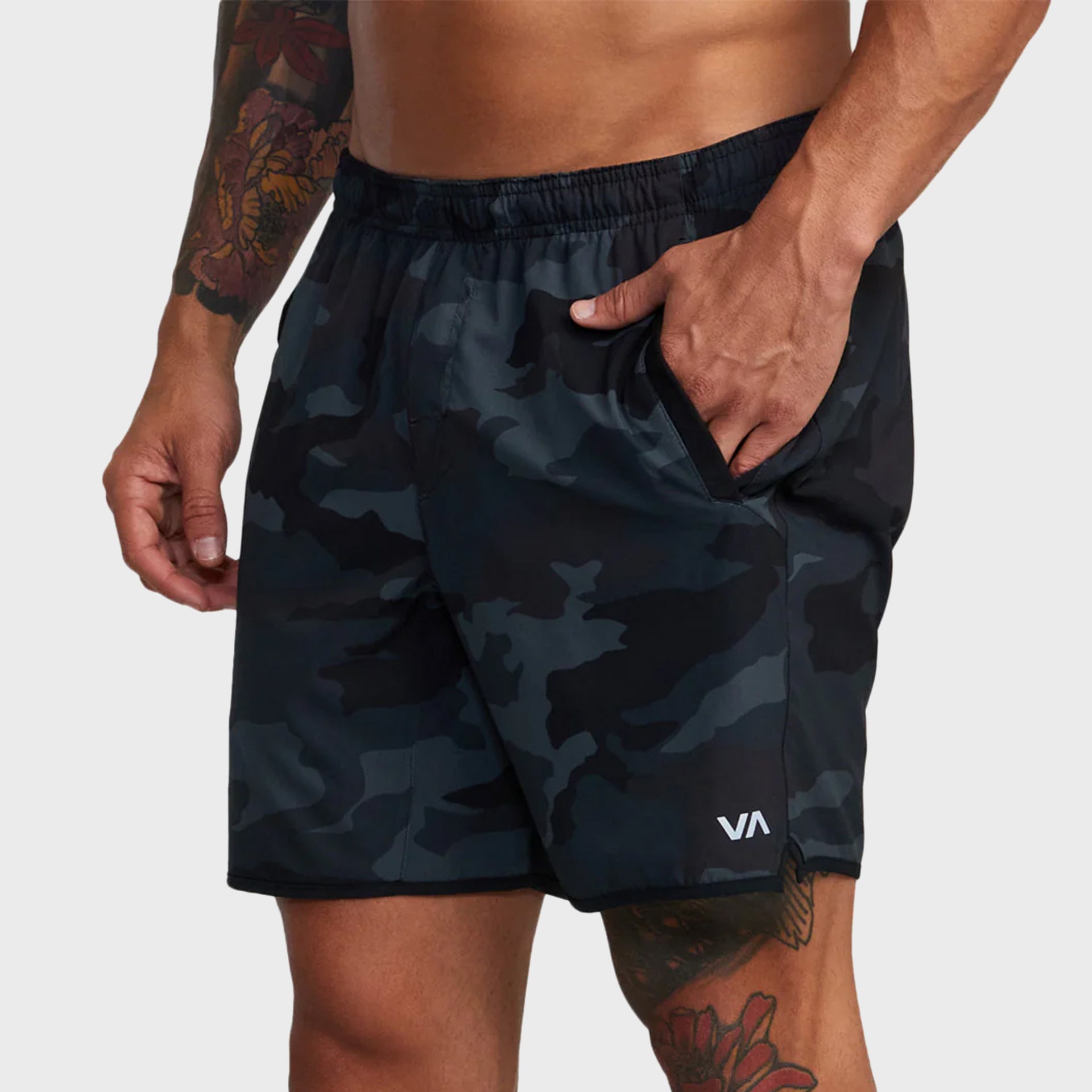 RVCA Mens Yogger Stretch 17" Elasticated Shorts - Camouflage