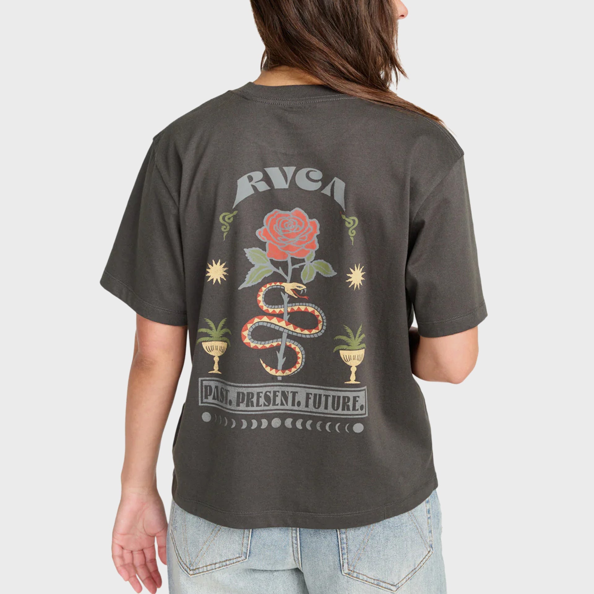 RVCA Womens Rose Poster T-Shirt - Pirate Black