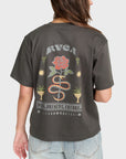 RVCA Womens Rose Poster T-Shirt - Pirate Black