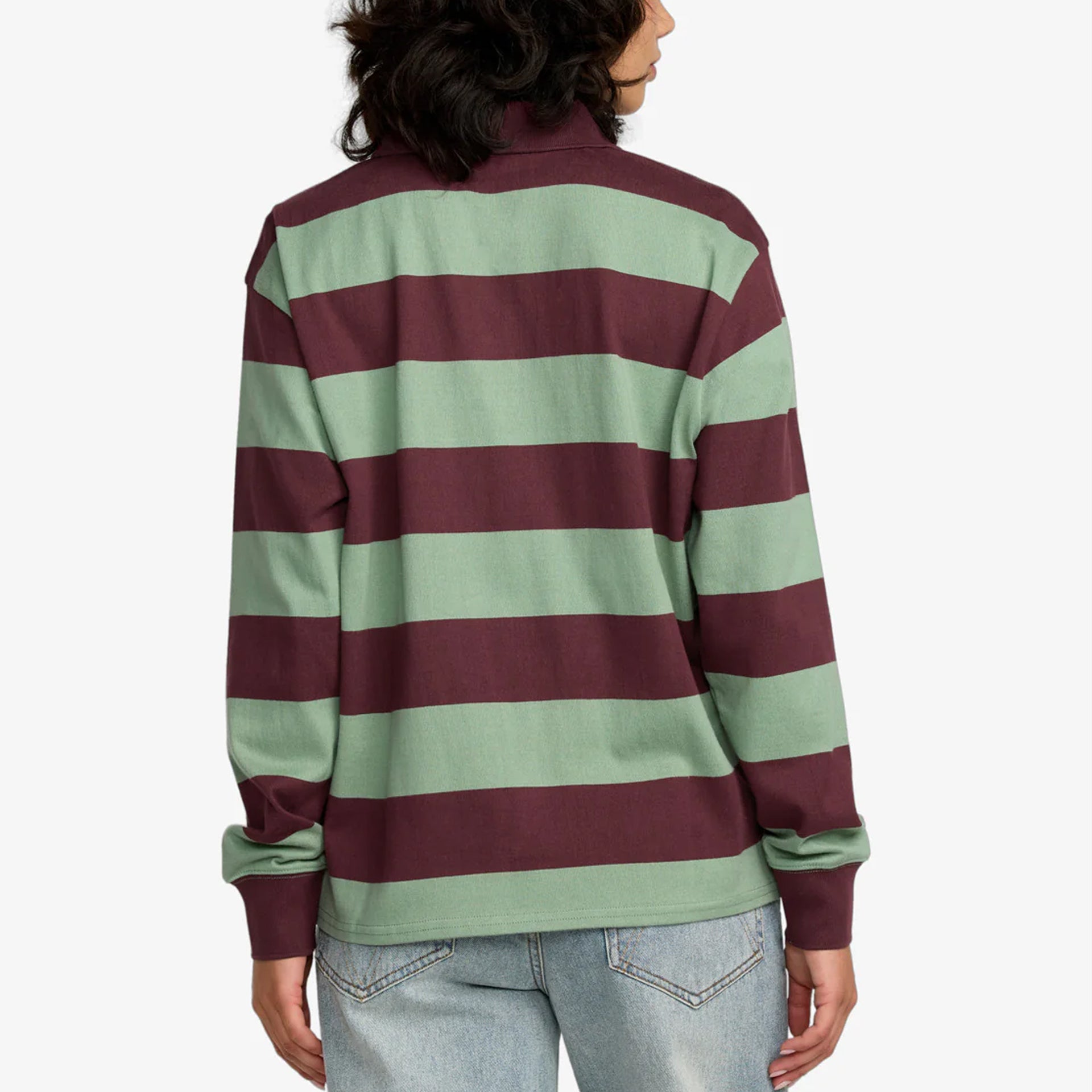 RVCA Womens Rugby Long Sleeve Rugby Shirt - Sea Green