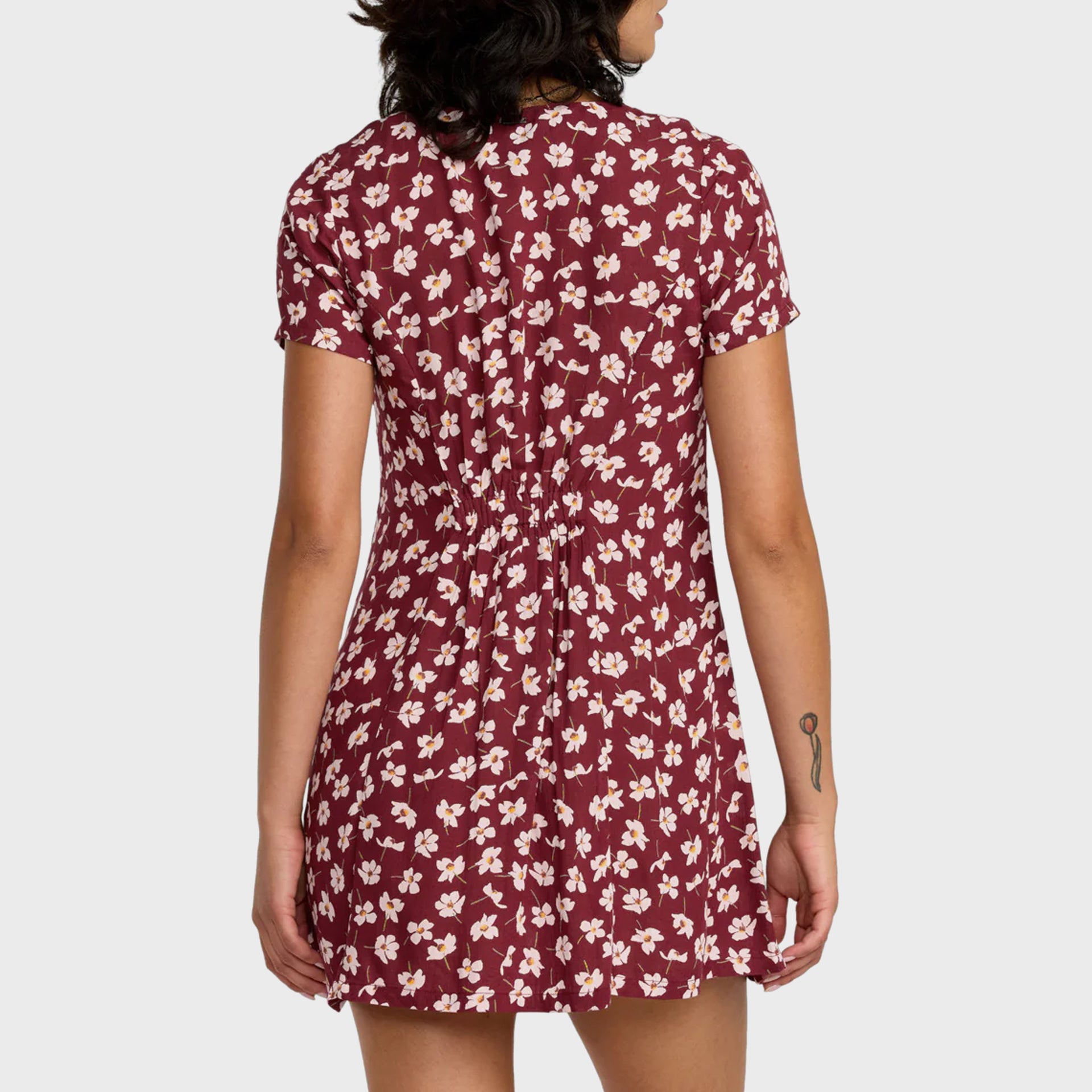 RVCA Womens Understated Buttoned Dress - Cranberry