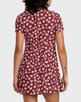 RVCA Womens Understated Buttoned Dress - Cranberry