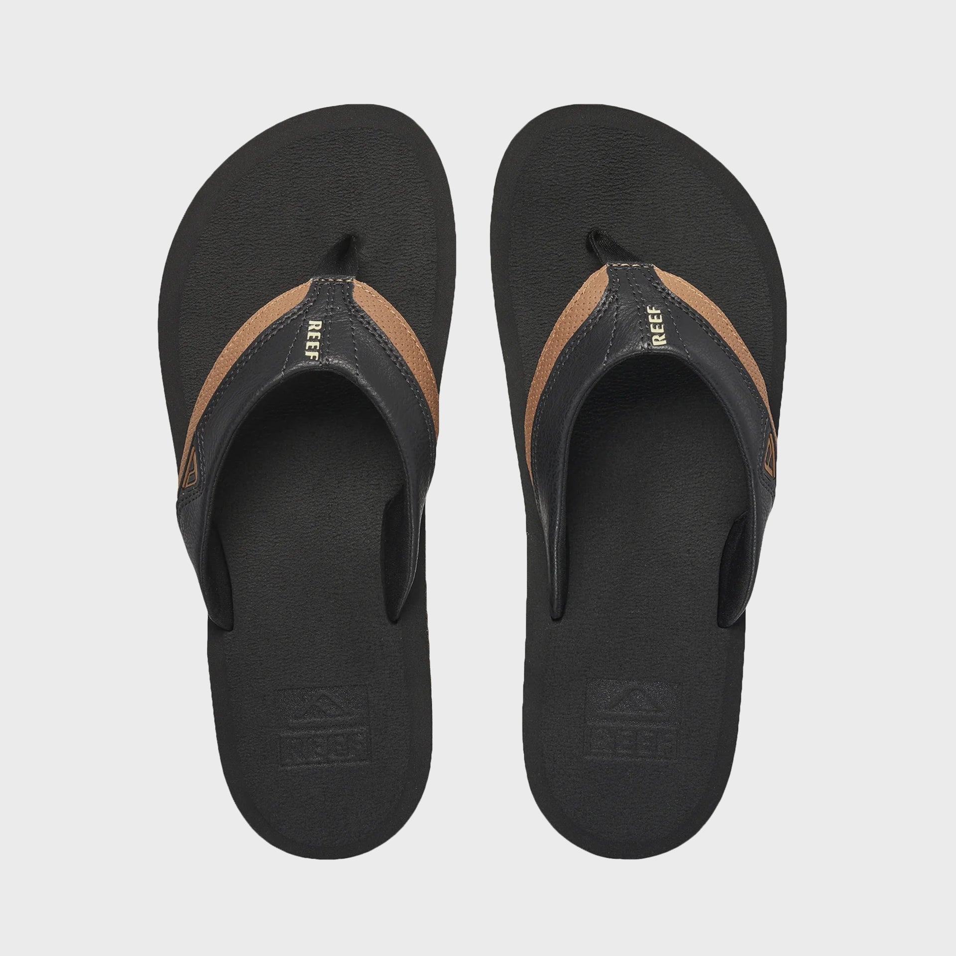 Reef Mens Cushion Dawn Flip Flops - Black/Tan - ManGo Surfing