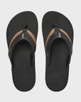 Reef Mens Cushion Dawn Flip Flops - Black/Tan - ManGo Surfing