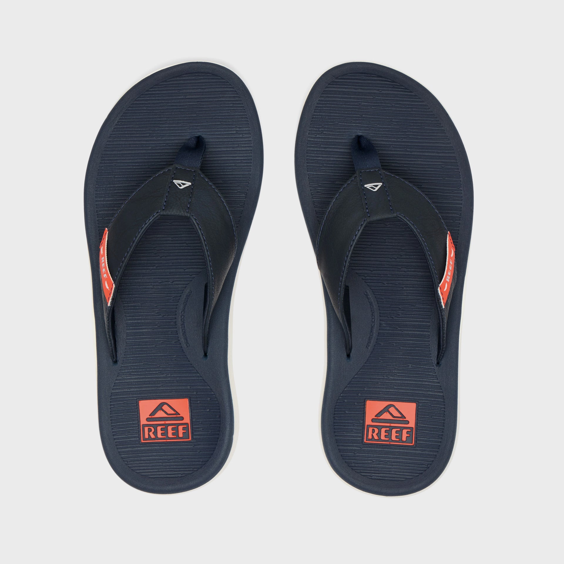 Reef Mens Santa Ana Flip Flops - Navy/White/Orange - ManGo Surfing