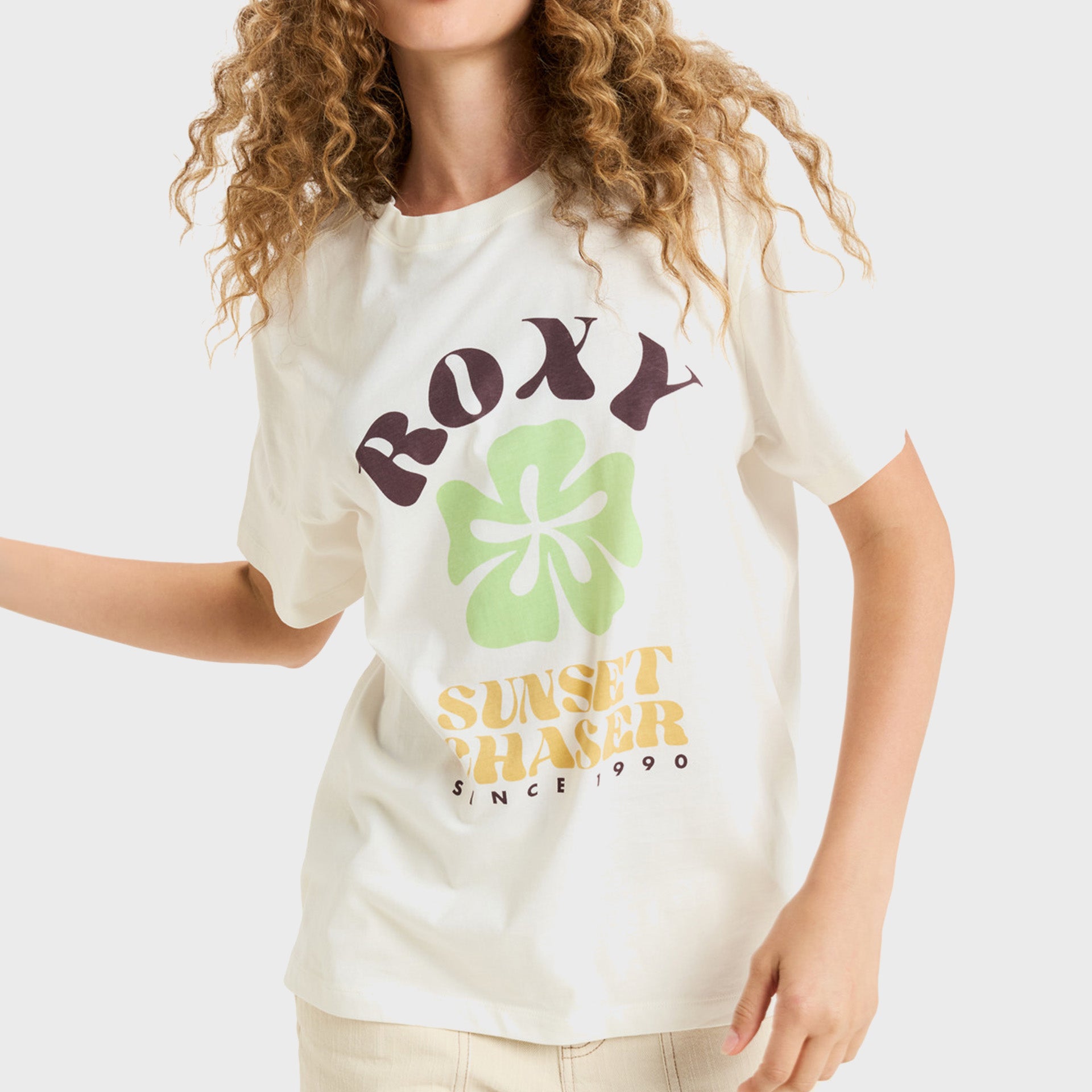 Roxy Womens Hangloose Poster T-Shirt - Egret