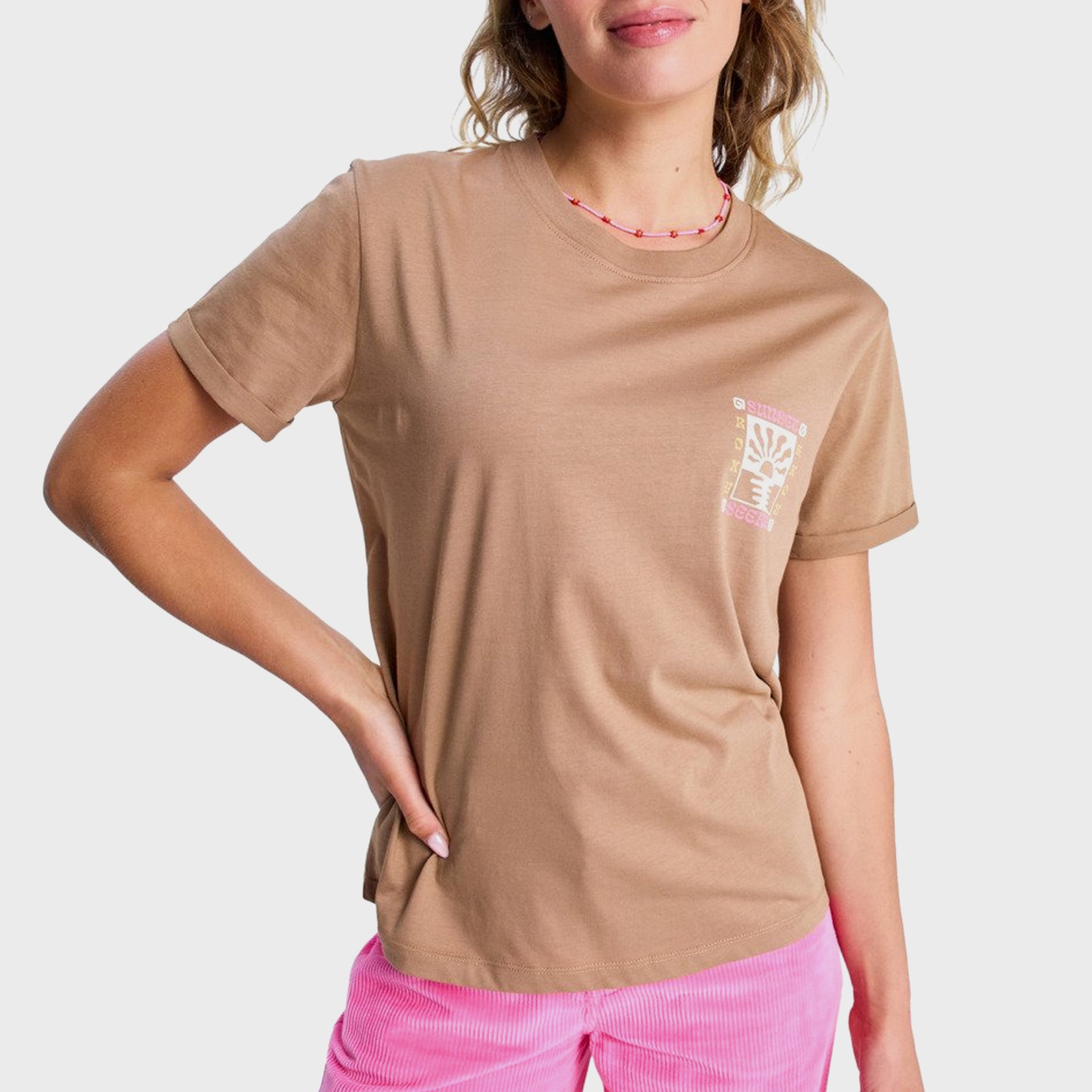 Roxy Womens Oceanregular Poster T-Shirt - Woodsmoke